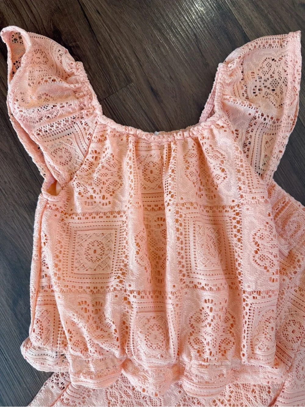 Girls Lace Top & Wide Leg Pants Set